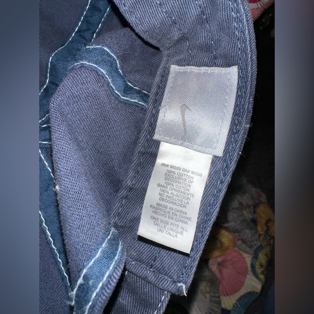 Nike Navy Denim Style Blue Baseball Cap Hat - Picture 3 of 3